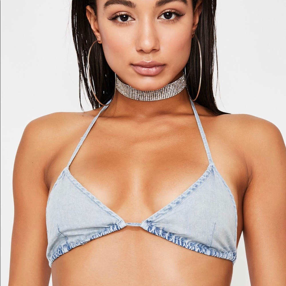 Frankie’s Bikinis Daisy Bikini Top Sz Medium